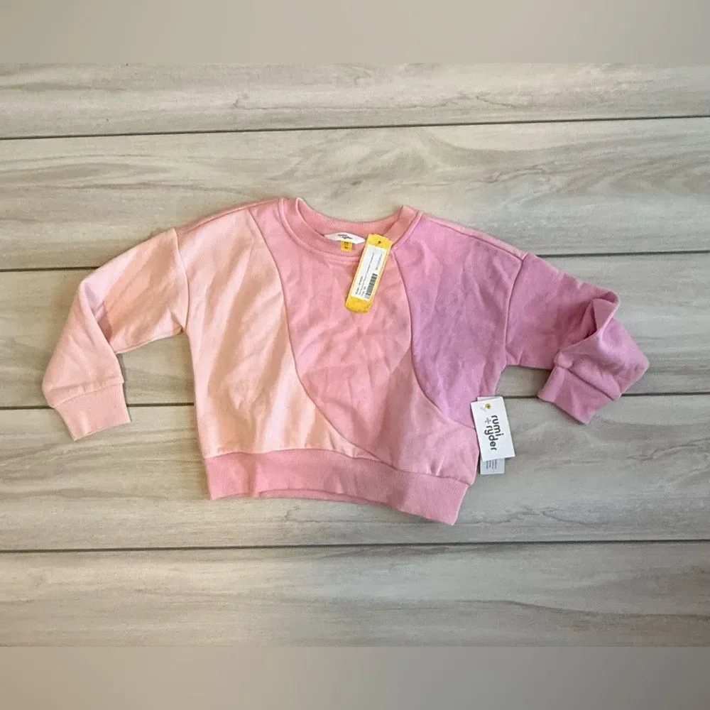 rumi + ryder The Favorite Fleece Crewneck Sweatshirt Pink SZ 4/5 NWT STITCH FIX
